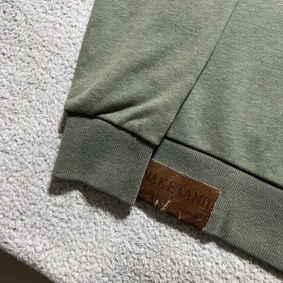 Naketano Sweatshirt Mens Large Green A Brave New World Full Zip Cowl Neck - Picture 12 of 16
